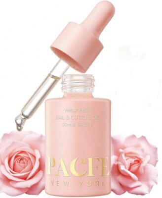 Velour Rosa Nail and Cuticle Oil - 100% Natural Plant-Based Treatment with Jojoba oil, Squalane & Vitamin E - Deep Hydration for Dry Damaged Nails & Cuticle - Non-Greasy, Rose Scent, 1.0 fl oz